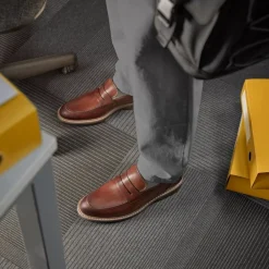 Clearance Clarks Aldwin Step Loafers Herre Brun