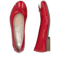 Rieker Ballerinasko Dame Rød