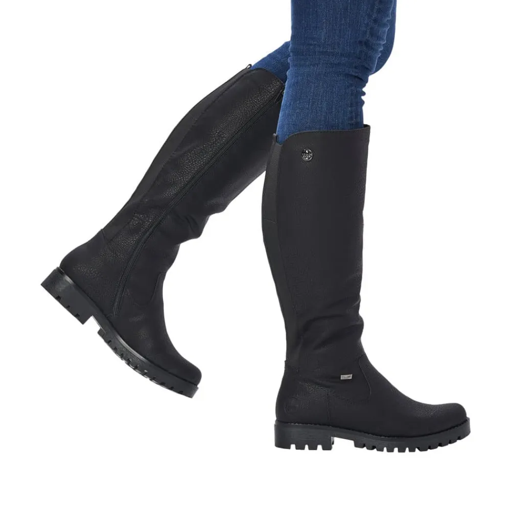 Sale Rieker Lang Støvle Dame Sort