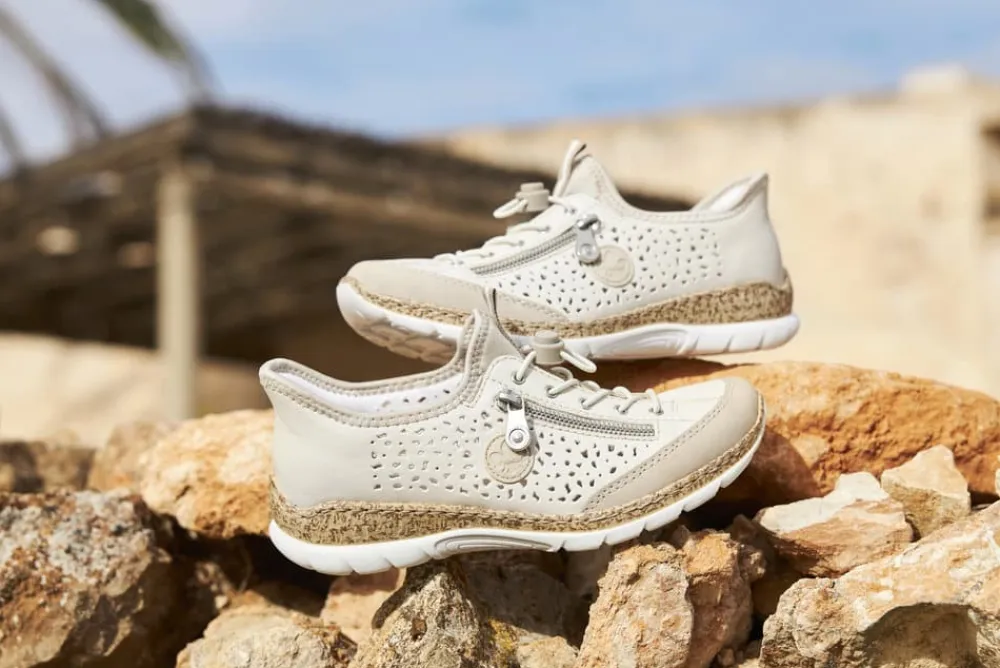 Discount Rieker Ready 2 Go Sneakers Dame Beige