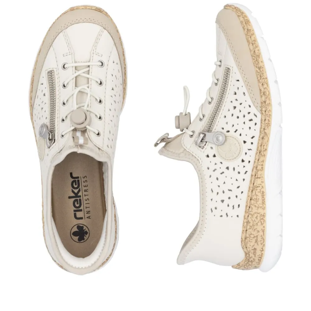 Discount Rieker Ready 2 Go Sneakers Dame Beige