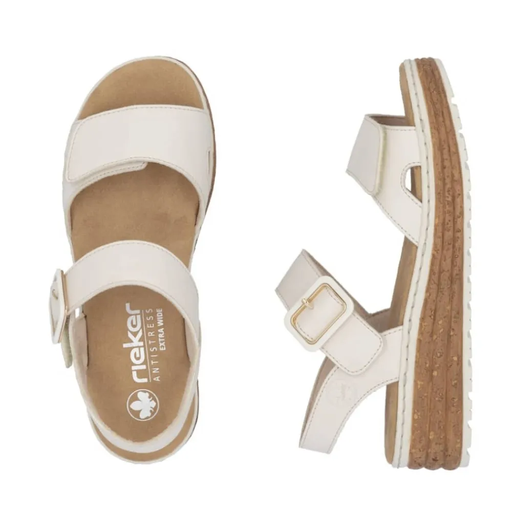 Hot Rieker Sandal Dame Beige