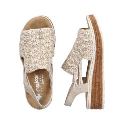 Clearance Rieker Sandal Dame Sølv