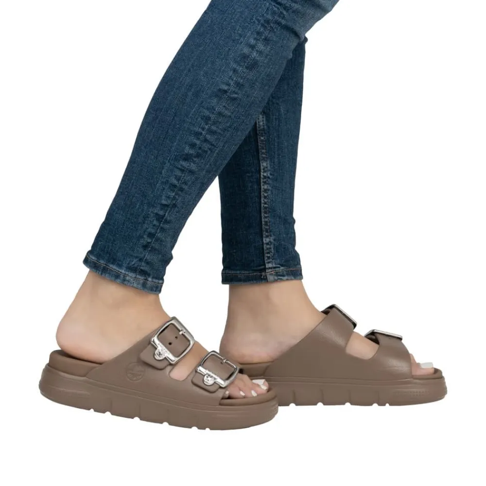 Outlet Rieker Sandal Dame Brun