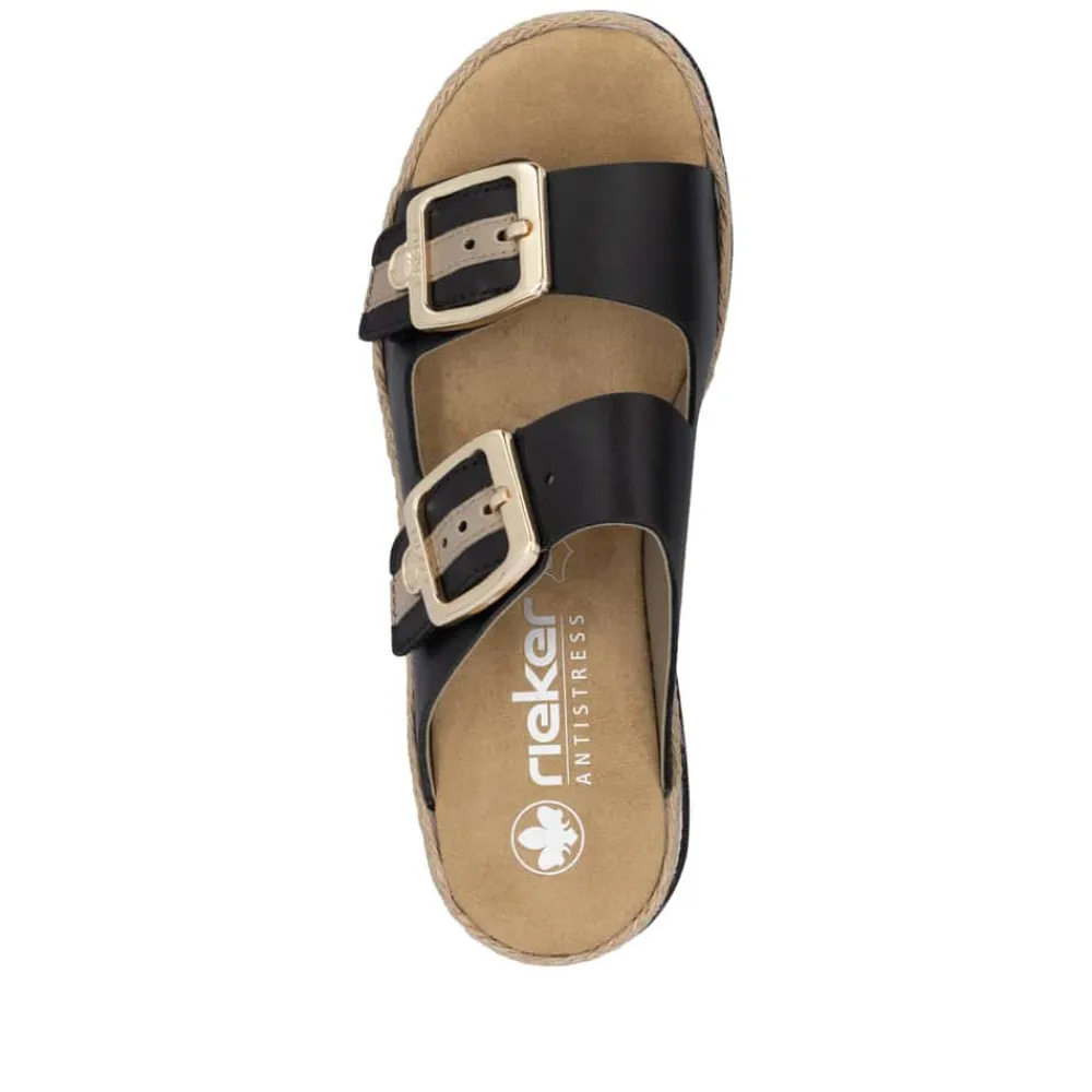 Outlet Rieker Sandal Dame Sort