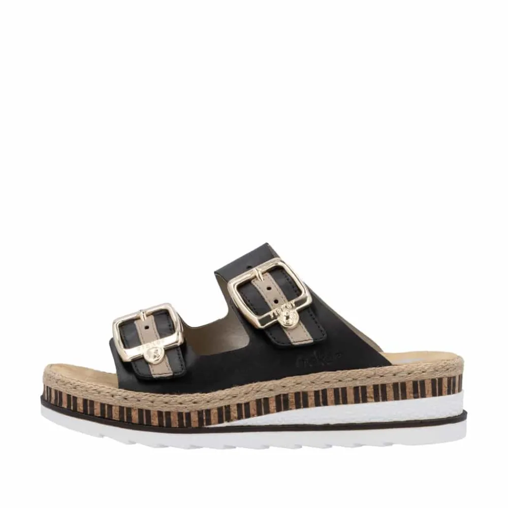 Outlet Rieker Sandal Dame Sort