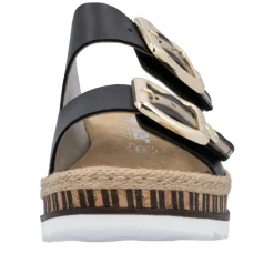 Outlet Rieker Sandal Dame Sort