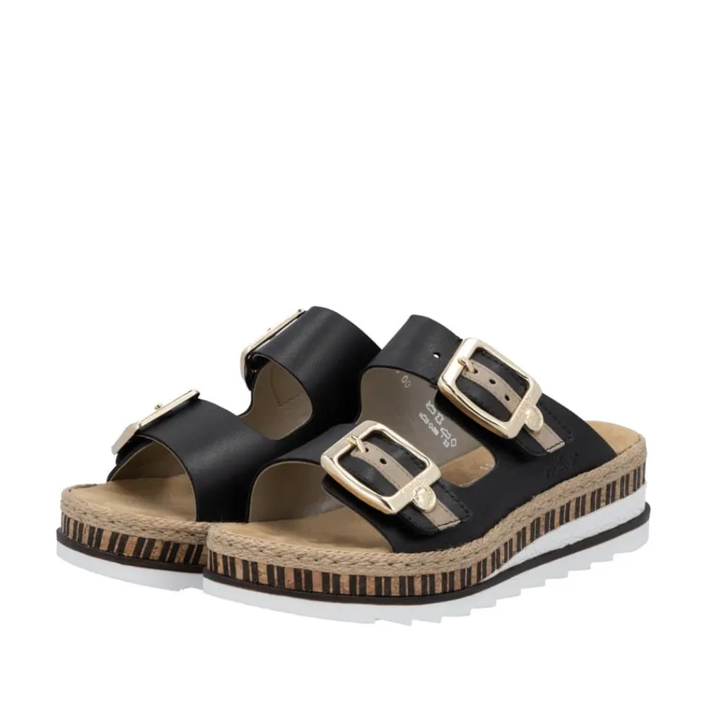 Outlet Rieker Sandal Dame Sort