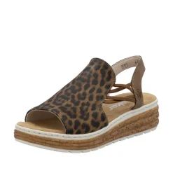 Hot Rieker Sandal Dame Leopard