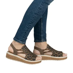 Hot Rieker Sandal Dame Leopard