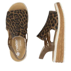 Hot Rieker Sandal Dame Leopard