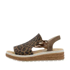 Hot Rieker Sandal Dame Leopard
