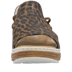 Hot Rieker Sandal Dame Leopard